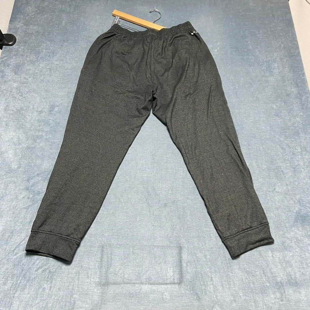 Adidas Climawarm Sweatpants Mens Large Black Logo Drawstring Waist Tapered Leg